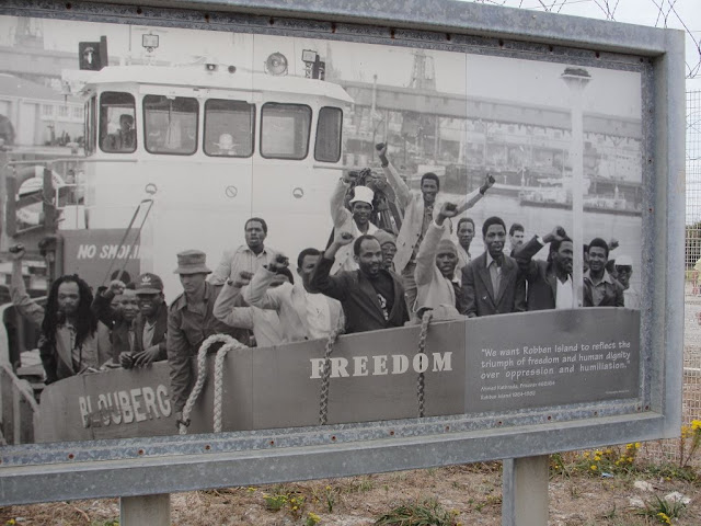 Painel da liberdade na Robben Island