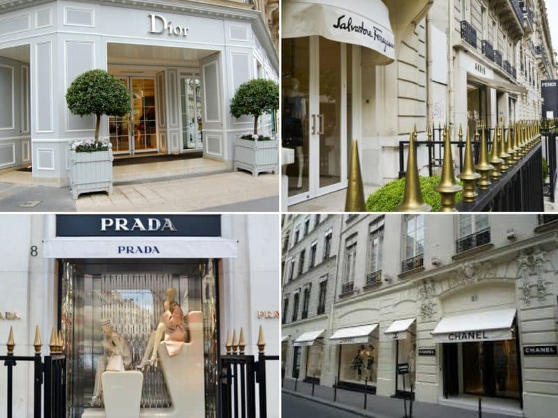 ruas para fazer compras em Paris Avenue Montaigne
