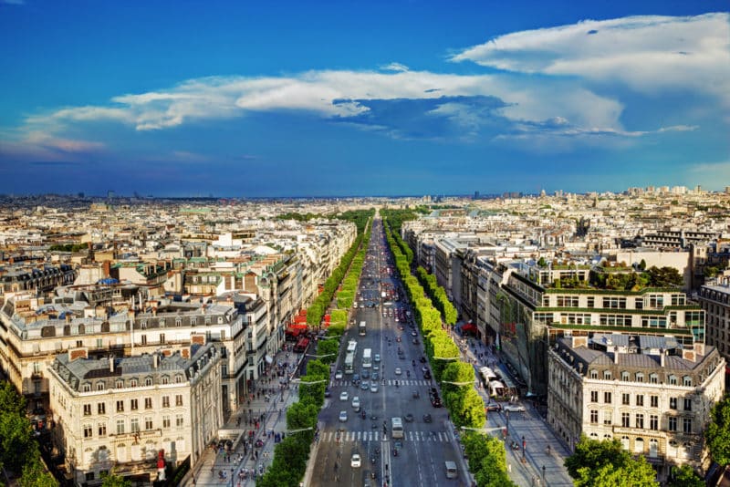 ruas para fazer compras em Paris Champs-Elysees